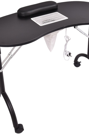 Giantex Folding Portable Vented Manicure Table Nail Desk Salon Spa With Fan &Bag