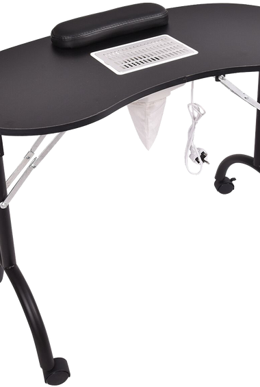 Giantex Folding Portable Vented Manicure Table Nail Desk Salon Spa With Fan &Bag