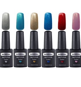Memeda 6pc Color Gel Nail Art Polish Uv Led Light Manicure Set