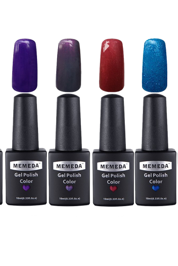 Memeda 6pc Color Gel Nail Art Polish Uv Led Light Manicure Set