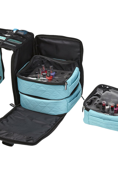 Seya 3 Piece Black Foldout Nail Polish Storage Station Set Holds 75 Bottles